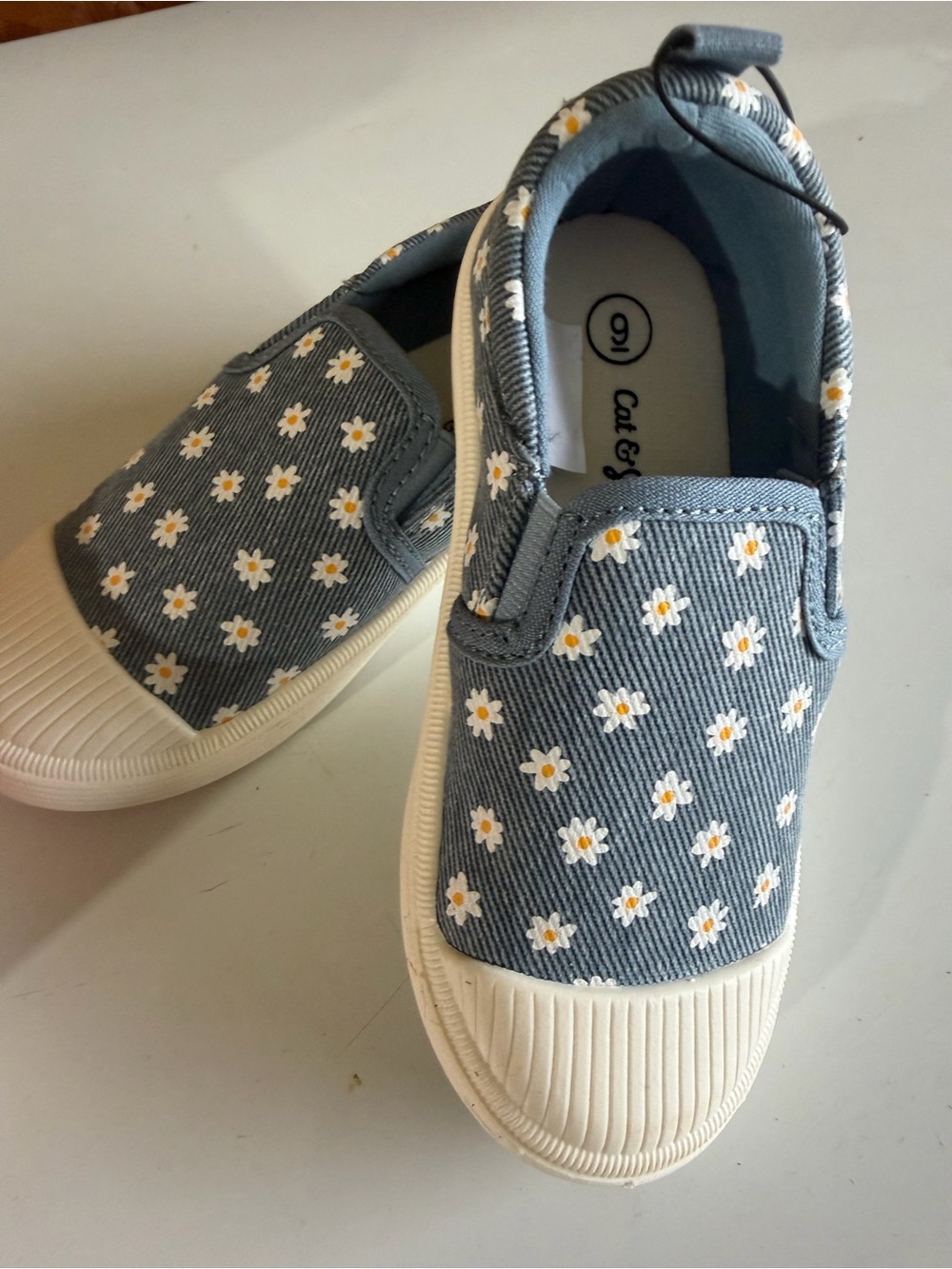 Cat & Jack Blue Daisy Slip-On Sneakers for Kids
